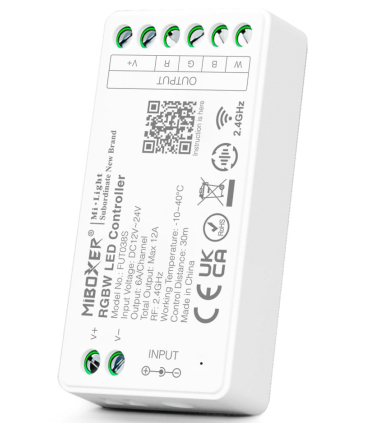 Contrôleur LED RGBW Radiofréquence 6A 12/24V Mi-Light FUT038S
