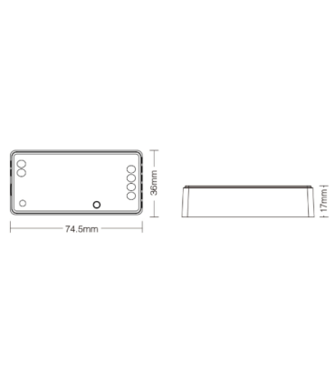 Contrôleur LED RGBW Radiofréquence 6A 12/24V Mi-Light FUT038S