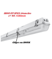 Réglette pour tube fluo 58w 1*T8 IK08 IP65 étanche clips en INOX 1500mm