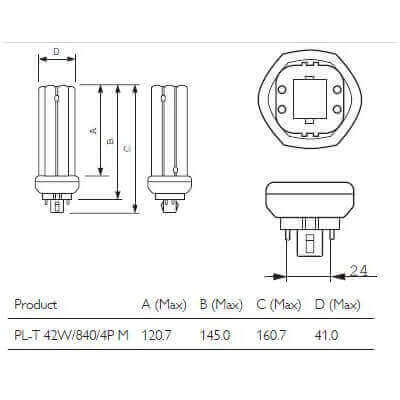 PHILIPS MASTER PL-T 42W/840/4P 1CT 611376