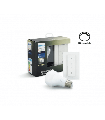 Kit Philips HUE ampoule led 9w substitut 60w 806lumens Blanc chaud dimmable avec interrupteur variateur