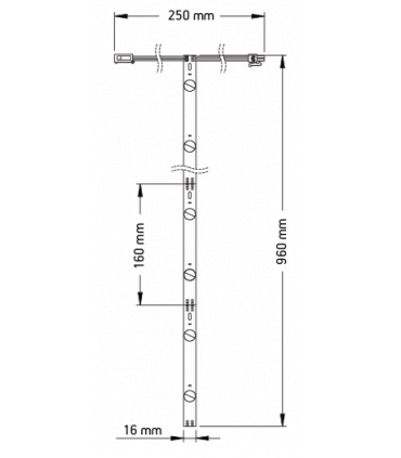 BALTLED BAKLIT BAR  10W 24V blanc 6500K 1506 LUMEN 170° IP67 960mm