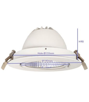 Downlight LED 30W Philips CertaDrive Orientable Rond HAMBOURG