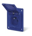 570.4091 Scame prise étanche à encastrer bleu. 2p+T16a 250v ip54