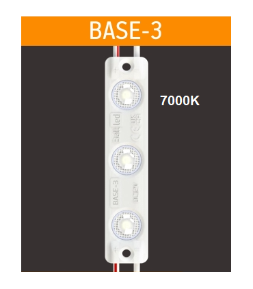 BASE-3 Chaîne de 20 modules 1.2w/module blanc 7000K-7500K 12V IP66 160°