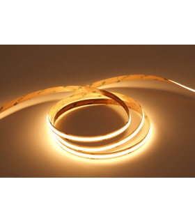 Ruban LED COB 12W/mètre 24V 480LED/mètre Blanc chaud 2700k 5m