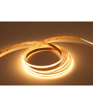 Ruban LED COB 12W/mètre 24V 480LED/mètre Blanc chaud 2700k 5m