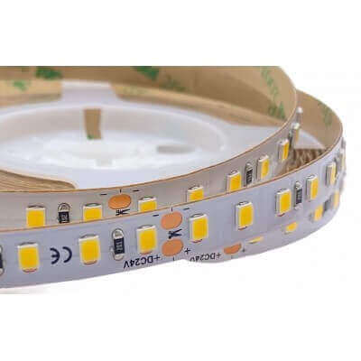 Ruban led 9,6w 3000k blanc neutre 24v 120led ip33 5m