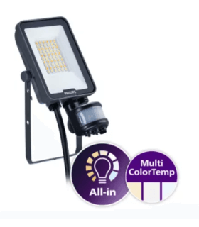 Philips Ledinaire projecteur led 30W 6000lumen, 3000K-4000K-6500K couleur sélectionnable avec capteur de mouvement