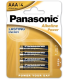 PANASONIC lot de 4 piles alkaline AAA piles LR03 1.5V