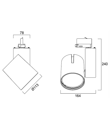 Projecteur Led sur rail Sylvania 35W 940 ip20