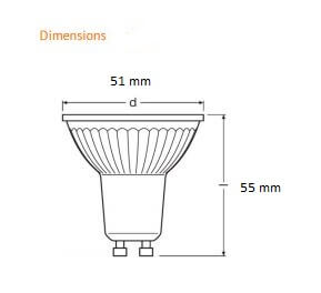 Lampe LED à réflecteur DIM 575lm PAR16 GU10 8W substitut 80W 36° 2700K