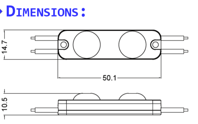 dimensions module HE-2W-LENS170