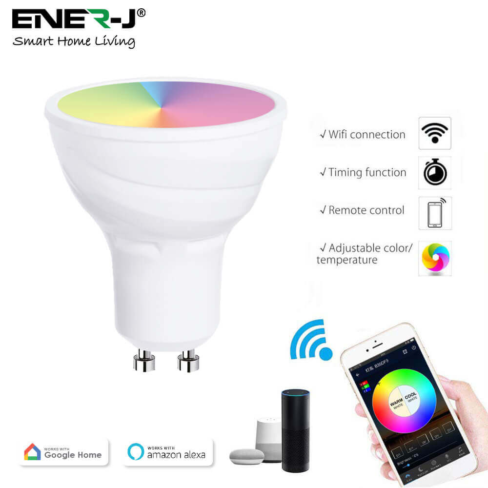 Ampoule connectée Smart Ener-j Wifi LED 5W RGB- W-WW culot GU10 SHA5286  944139